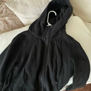 Thick Soft Black Hooded Lululemon Scuba Zip Sweatshirt Jacket